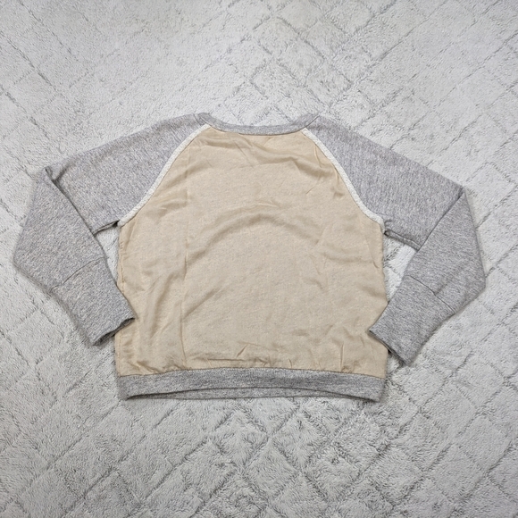 Sundance Sweatshirt Women's Medium Gray Tan Cotton Silk Crewneck Raglan - Picture 7 of 7
